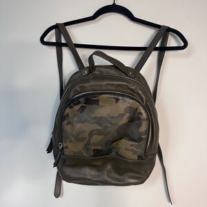 Margot High Quality Leather Camo Backpack